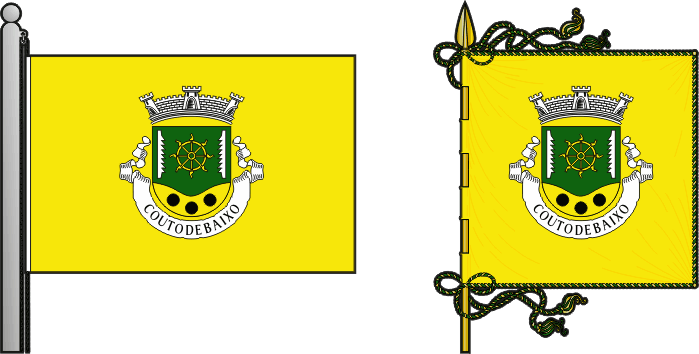 Bandeira e estandarte da antiga freguesia de Couto de Baixo - Couto de Baixo former civil parish, flag and banner
