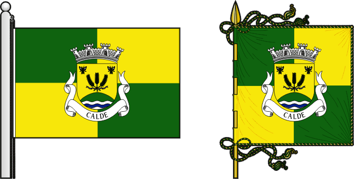 Bandeira e estandarte da freguesia de Calde - Calde civil parish, flag and banner