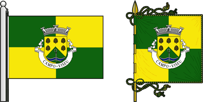 Bandeira e estandarte da freguesia de Campo - Campo civil parish, flag and banner