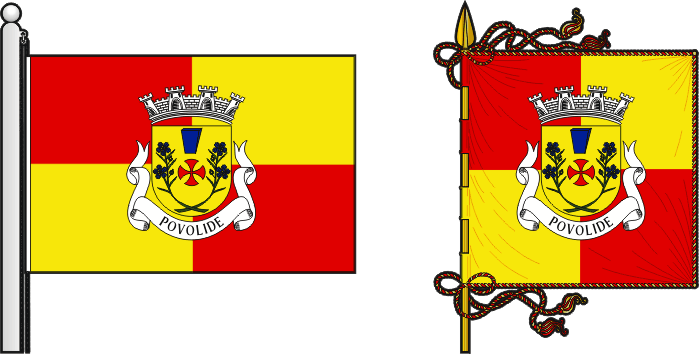 Bandeira e estandarte da freguesia de Povolide - Povolide civil parish, flag and banner