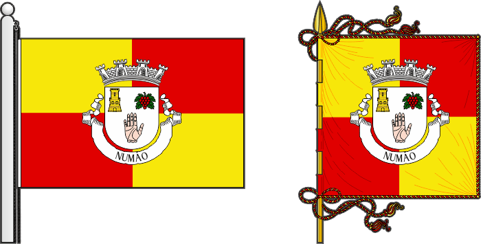 Bandeira e estandarte da freguesia de Numão - Numão civil parish, flag and banner