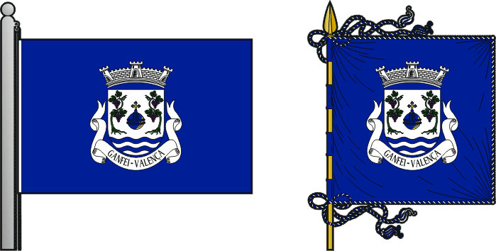 Bandeira e estandarte da freguesia de Ganfei - Ganfei civil parish, flag and banner