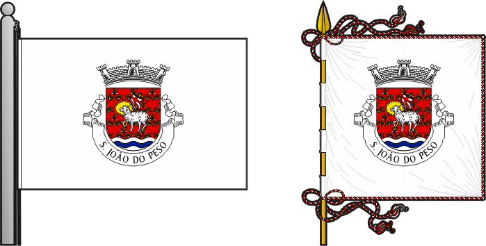 Bandeira e estandarte da freguesia de São João do Peso - São João do Peso civil parish, flag and banner Bandeira e estandarte da freguesia de São João do Peso - São João do Peso civil parish, flag and banner