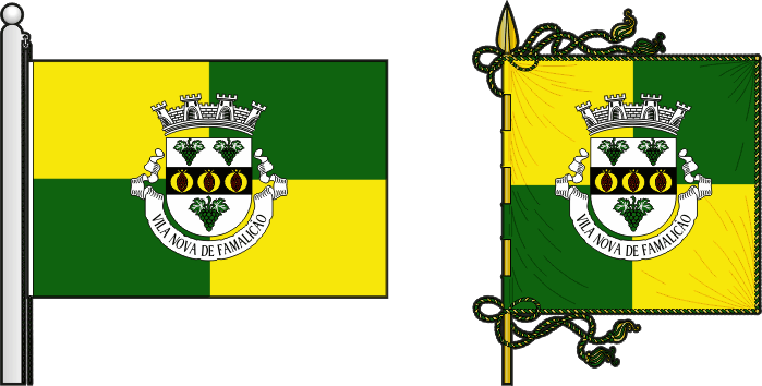 Bandeira e estandarte do Município de Vila Nova de Famalicão - Vila Nova de Famalicão municipal flag and banner