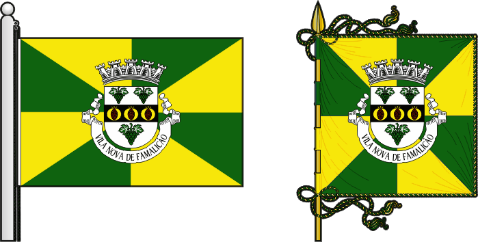 Bandeira e estandarte do Município de Vila Nova de Famalicão - Vila Nova de Famalicão municipal flag and banner