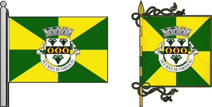 Bandeira e estandarte do Município de Vila Nova de Famalicão - Vila Nova de Famalicão municipal flag and banner