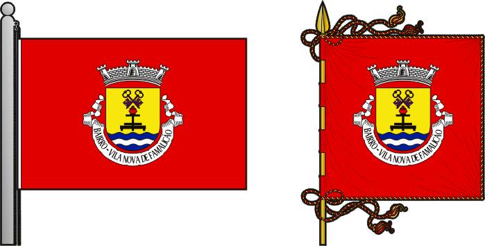 Bandeira e estandarte da freguesia de Bairro - Bairro civil parish, flag and banner