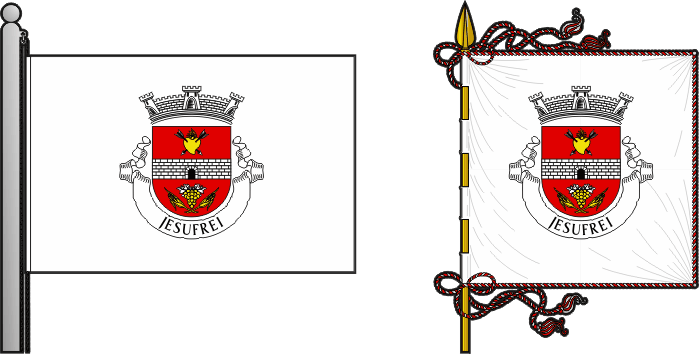 Bandeira e estandarte da antiga freguesia de Jesufrei - Jesufrei former civil parish, flag and banner