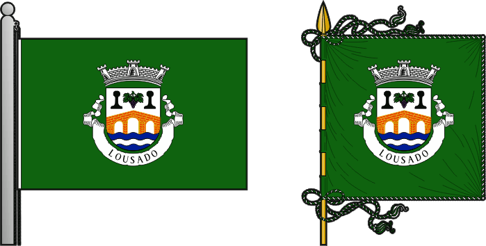 Bandeira e estandarte da freguesia de Lousado - Lousado civil parish, flag and banner