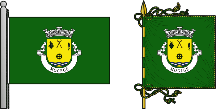 Bandeira e estandarte da freguesia de Mogege - Mogege civil parish, flag and banner
