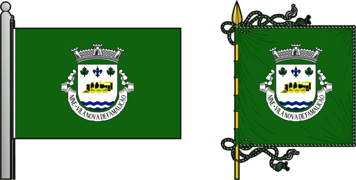 Bandeira e estandarte da freguesia de Nine - Nine civil parish, flag and banner