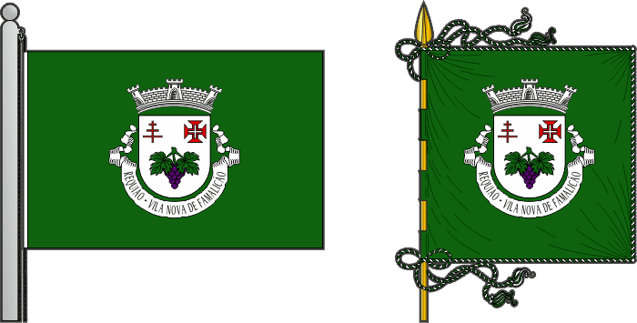 Bandeira e estandarte da freguesia de Requião - Requião civil parish, flag and banner