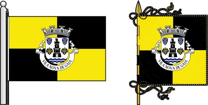 Bandeira e estandarte do Município de Vila Nova de Gaia - Vila Nova de Gaia municipal flag and banner