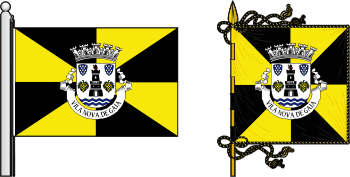 Bandeira e estandarte do Município de Vila Nova de Gaia - Vila Nova de Gaia municipal flag and banner