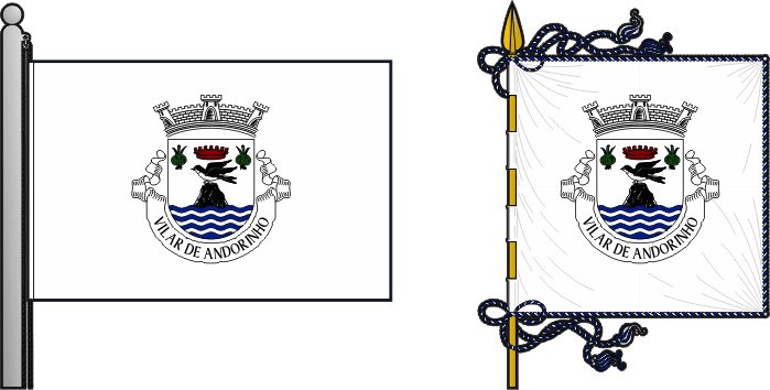 Bandeira e estandarte da freguesia de Vilar de Andorinho - Vilar de Andorinho civil parish, flag and banner Bandeira e estandarte da freguesia de Vilar de Andorinho - Vilar de Andorinho civil parish, flag and banner