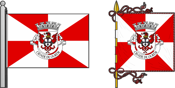 Bandeira e estandarte do Município de Ourém - Ourém municipal flag and banner Bandeira e estandarte do Município de Ourém - Ourém municipal flag and banner
