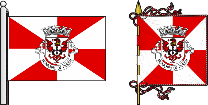 Bandeira e estandarte do Município de Ourém - Ourém municipal flag and banner Bandeira e estandarte do Município de Ourém - Ourém municipal flag and banner