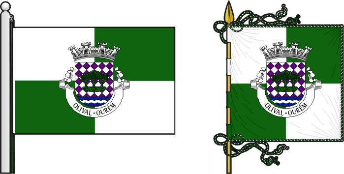 Bandeira e estandarte da antiga freguesia de Olival - Olival former civil parish, flag and banner Bandeira e estandarte da antiga freguesia de Olival - Olival former civil parish, flag and banner