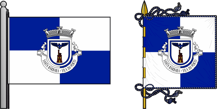 Bandeira e estandarte da freguesia de Santa Bárbara - Santa Bárbara civil parish, flag and banner