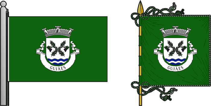 Bandeira e estandarte da freguesia de Guiães - Guiães civil parish, flag and banner