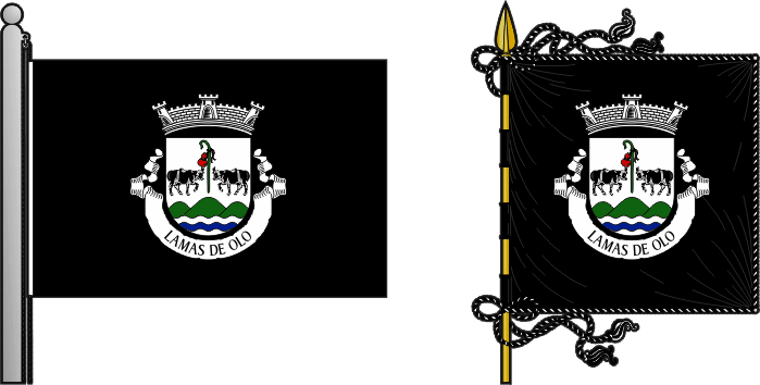 Bandeira e estandarte da antiga freguesia de Lamas de Olo - Lamas de Olo former civil parish, flag and banner Bandeira e estandarte da antiga freguesia de Lamas de Olo - Lamas de Olo former civil parish, flag and banner
