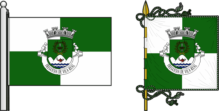 Bandeira e estandarte da Freguesia de Vila Real - Vila Real civil parish, flag and banner