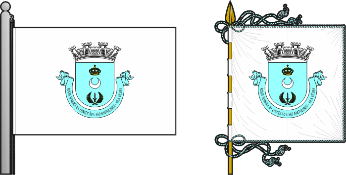 Bandeira e estandarte da Freguesia de Nossa Senhora da Conceição e São Bartolomeu - Nossa Senhora da Conceição and São Bartolomeu civil parish, flag and banner Bandeira e estandarte da Freguesia de Nossa Senhora da Conceição e São Bartolomeu - Nossa Senhora da Conceição and São Bartolomeu civil parish, flag and banner