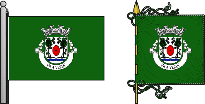 Bandeira e estandarte do Município de Vila Verde - Vila Verde municipal flag and banner Bandeira e estandarte do Município de Vila Verde - Vila Verde municipal flag and banner