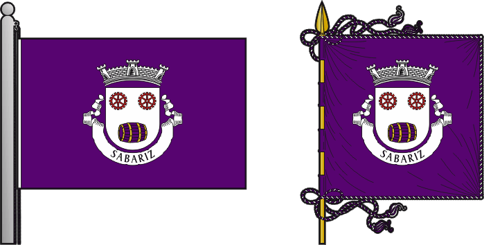 Bandeira e estandarte da freguesia de Sabariz - Sabariz civil parish, flag and banner
