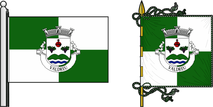 Bandeira e estandarte da freguesia de Valdreu - Valdreu civil parish, flag and banner