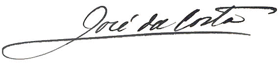 Assinatura de José da Costa - José da Costa signature