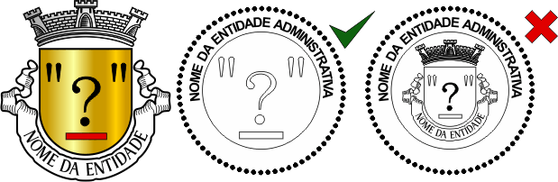 Exemplo de Selo branco - Example of portuguese civic seal