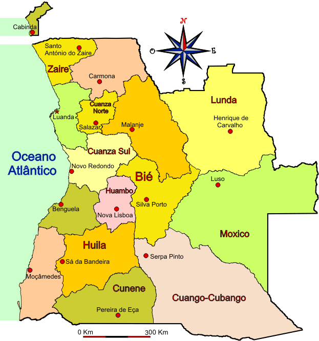 Mapa Administrativo da província ultramarina de Angola em 1971 - Angola overseas province administrative map in 1971 Mapa Administrativo da província ultramarina de Angola em 1971 - Angola overseas province administrative map in 1971