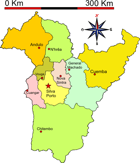Mapa adminstrativo do distrito do Bié em 1971 - Bié district administrative map in 1971 Mapa adminstrativo do distrito do Bié em 1971 - Bié district administrative map in 1971