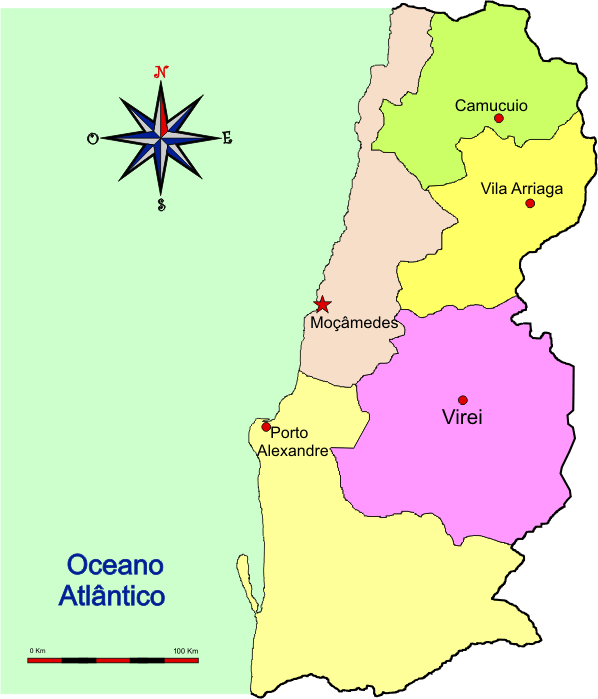 Mapa adminstrativo do distrito de Moçâmedes em 1971 - Moçâmedes district administrative map in 1971 Mapa adminstrativo do distrito de Moçâmedes em 1971 - Moçâmedes district administrative map in 1971